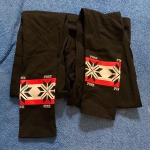 christmas theme “PINK” leggings